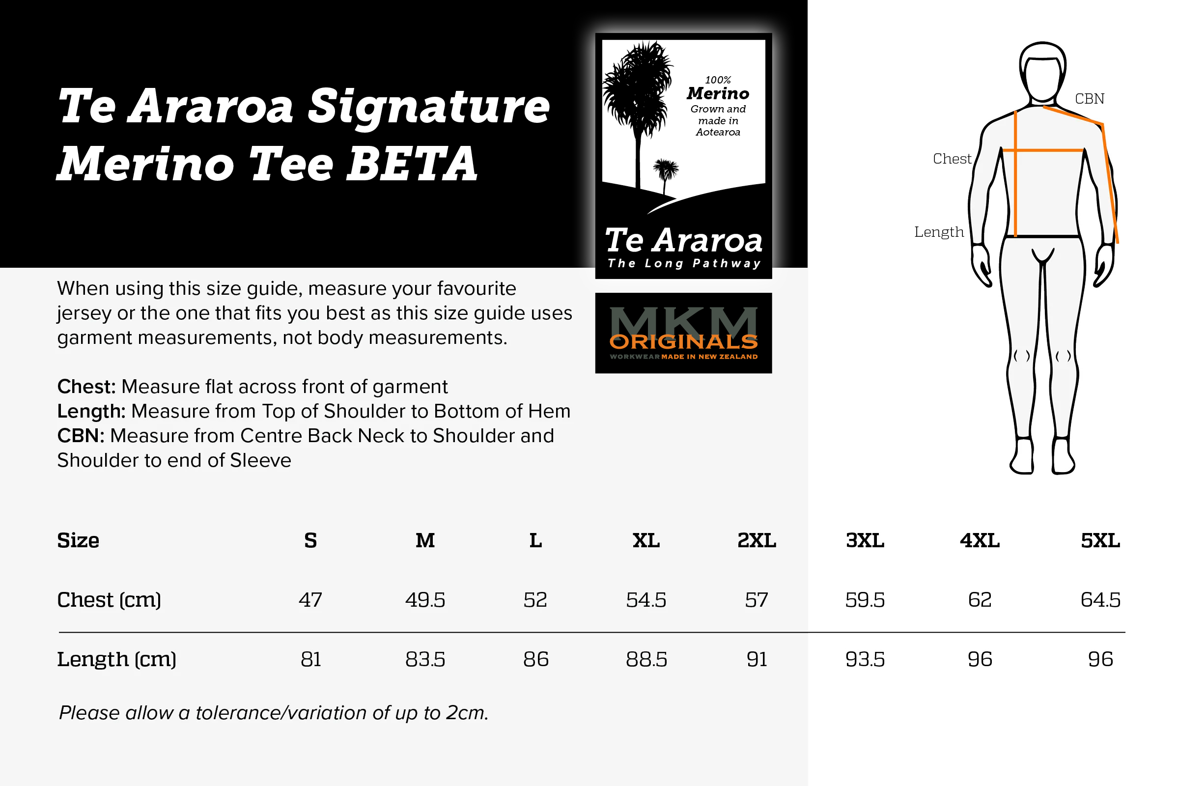 Signature Merino Size Guide