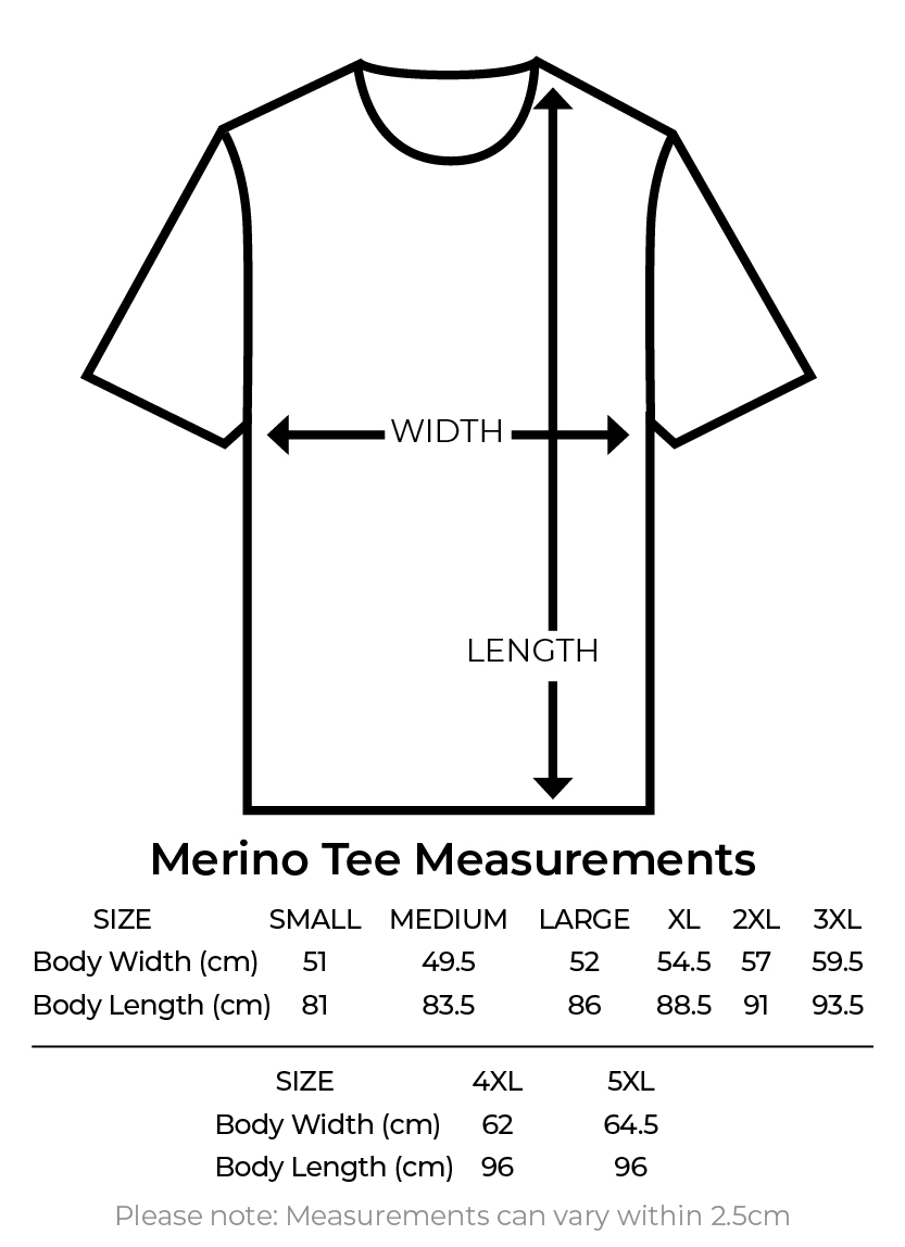 BCT Merino Size Chart